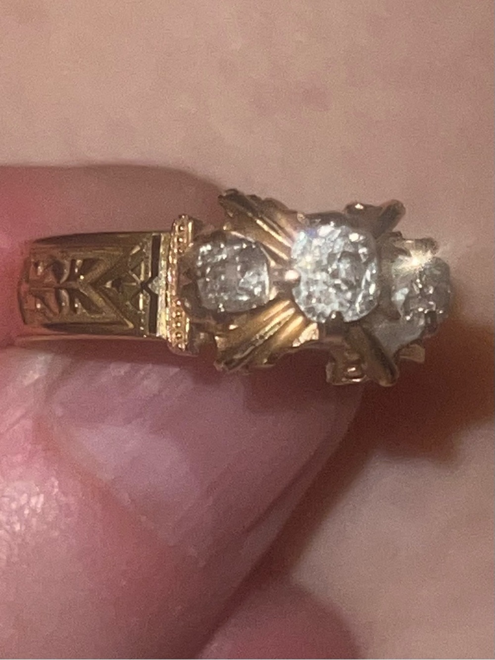 Victorian Mine Cut Diamond Ring